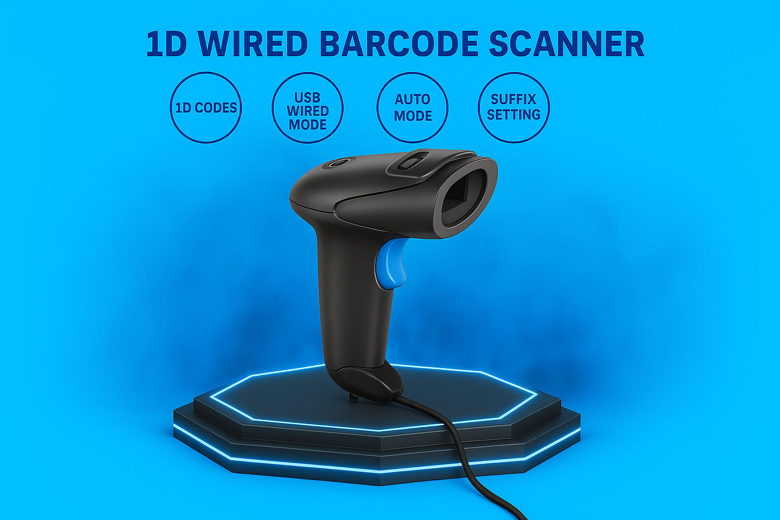 1D Barcode USB Scanner Handheld Wired (Gun Type) with Fast Scanning CCD Technology - Apna Billbook