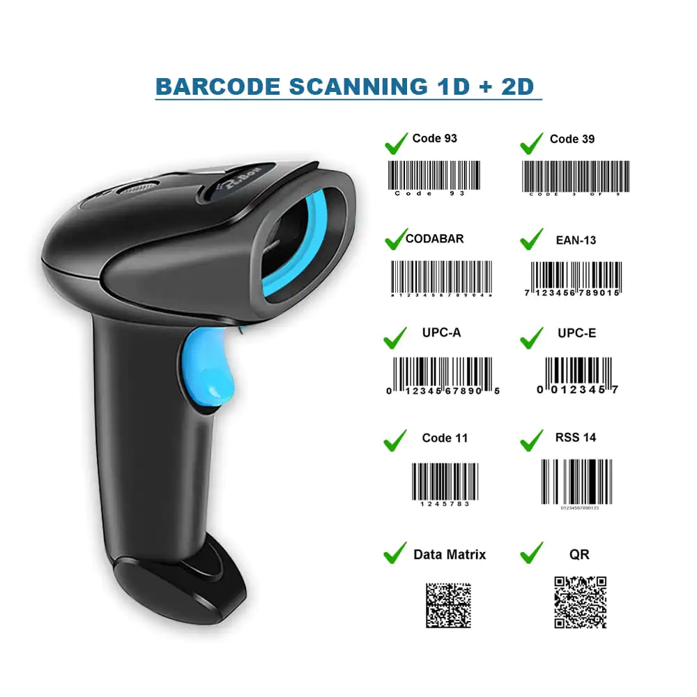 1D/2D/QR Code USB Wired Handheld Barcode Scanner for Fast & High Speed Scanning - Apna Billbook